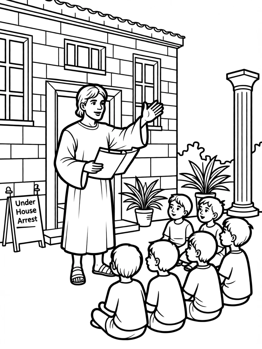 Paul arriving in Rome, under house arrest but still teaching.