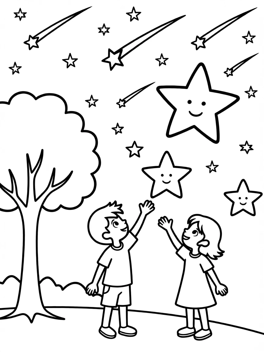 Stars falling from the sky.