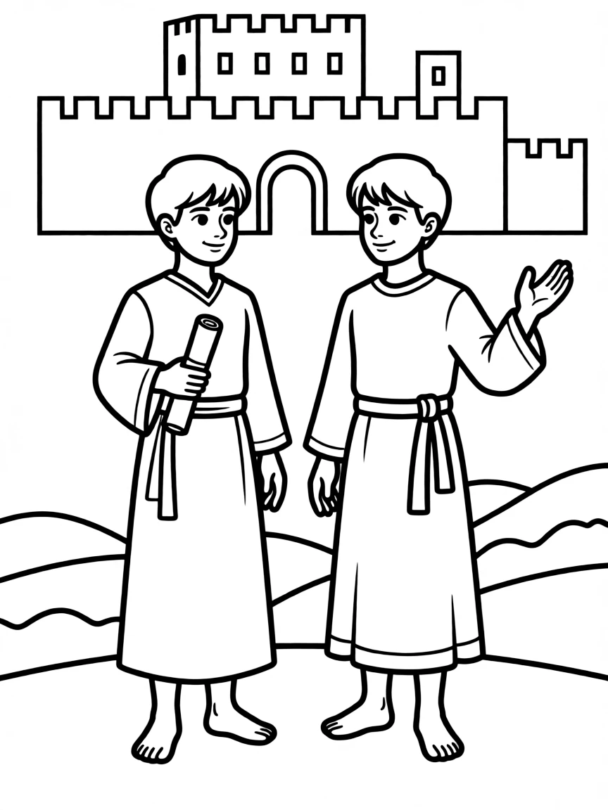 Two witnesses prophesying in Jerusalem.