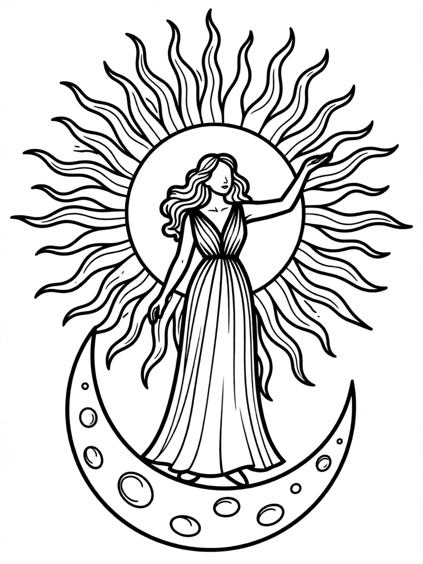 The woman clothed with the sun, with the moon under her feet.