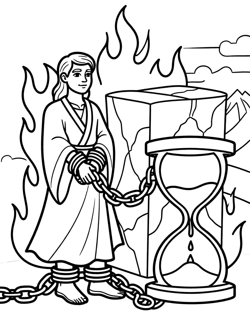 Satan being bound for a thousand years.