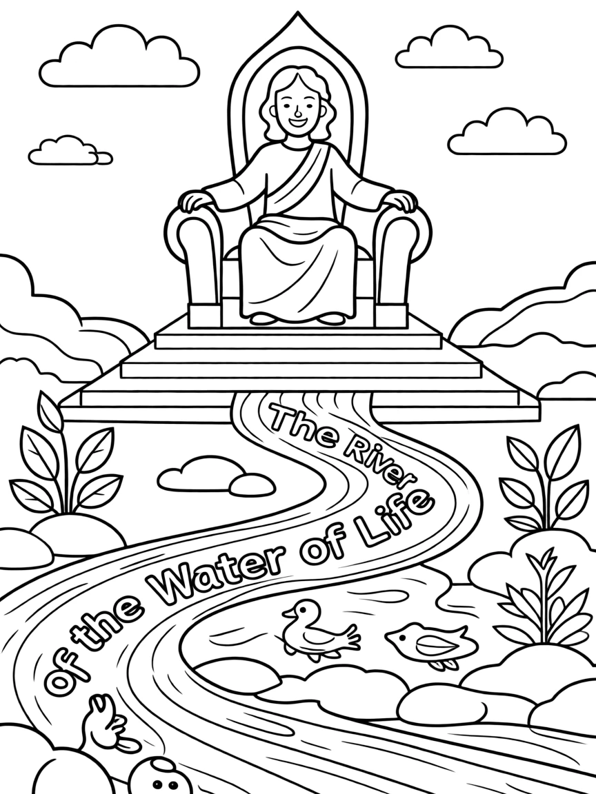 The river of the water of life flowing from the throne of God.