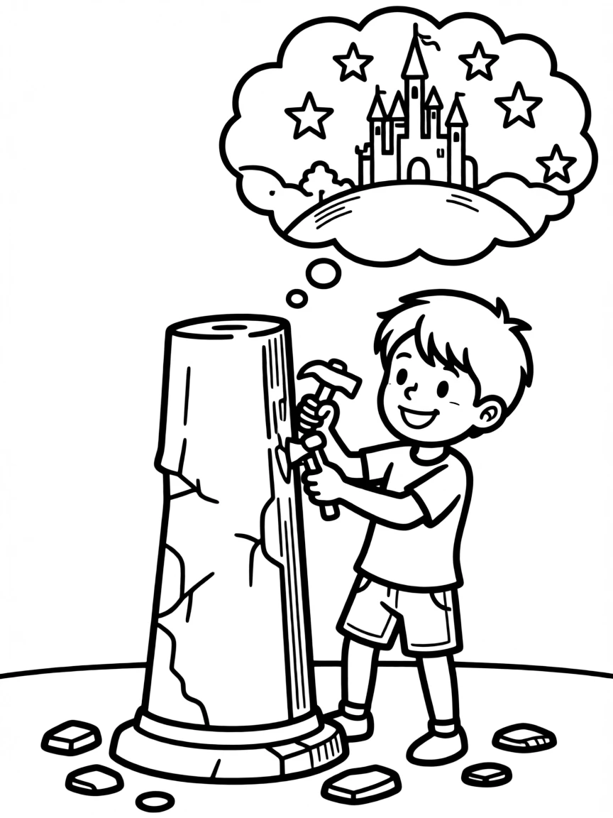 Jacob making a stone pillar after his dream.