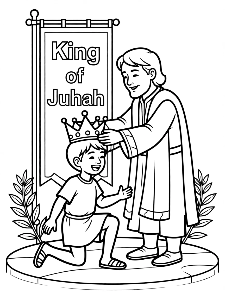 David being crowned king of Judah.