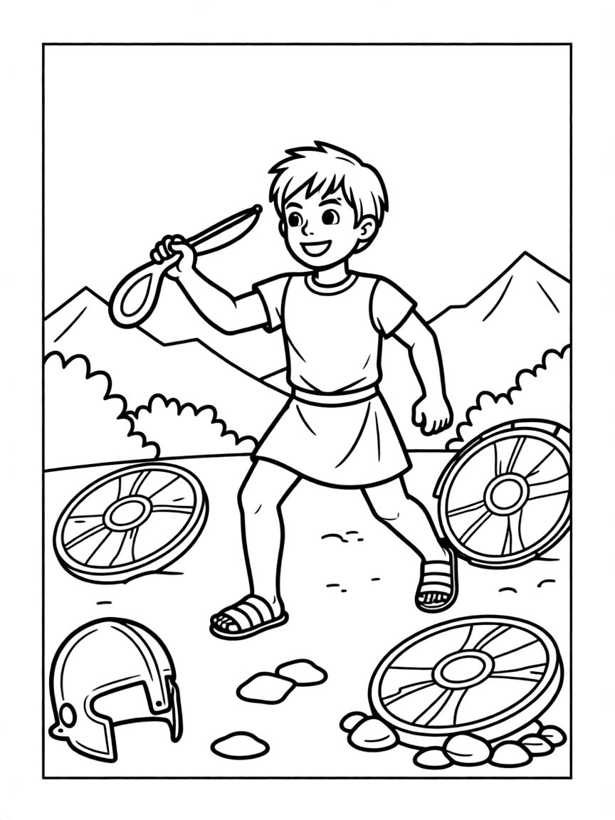 David fighting battles and winning victories.
