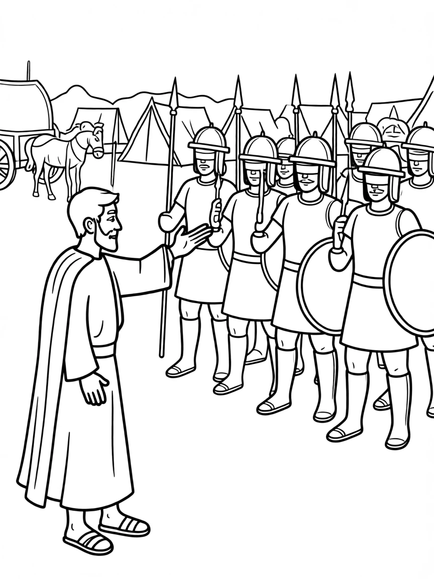 The Aramean army being struck with blindness by Elisha.