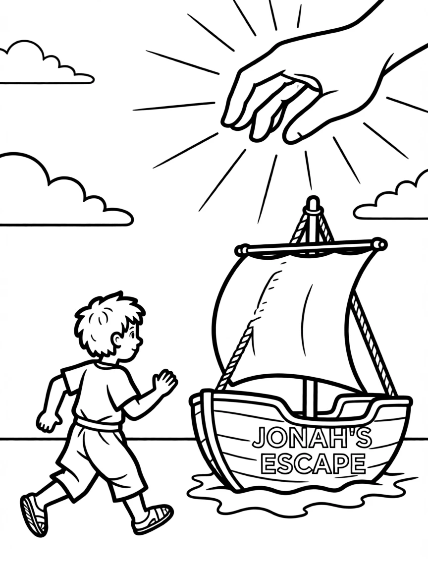 Jonah running away from God on a ship.