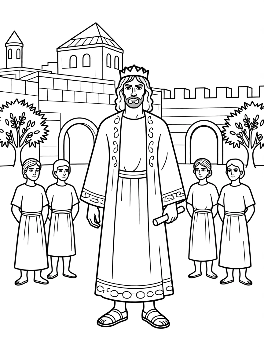 King Manasseh filling Jerusalem with innocent blood.
