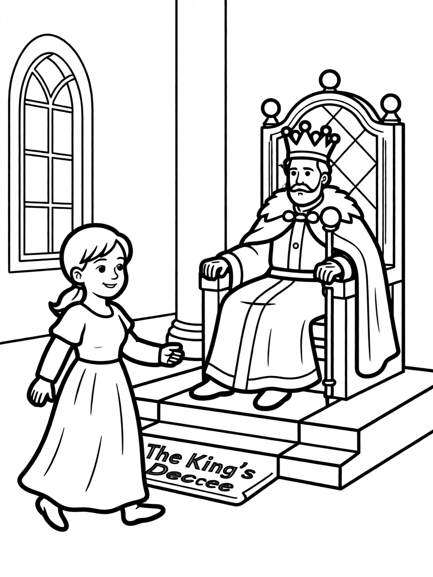 Esther bravely going before the king without being called.