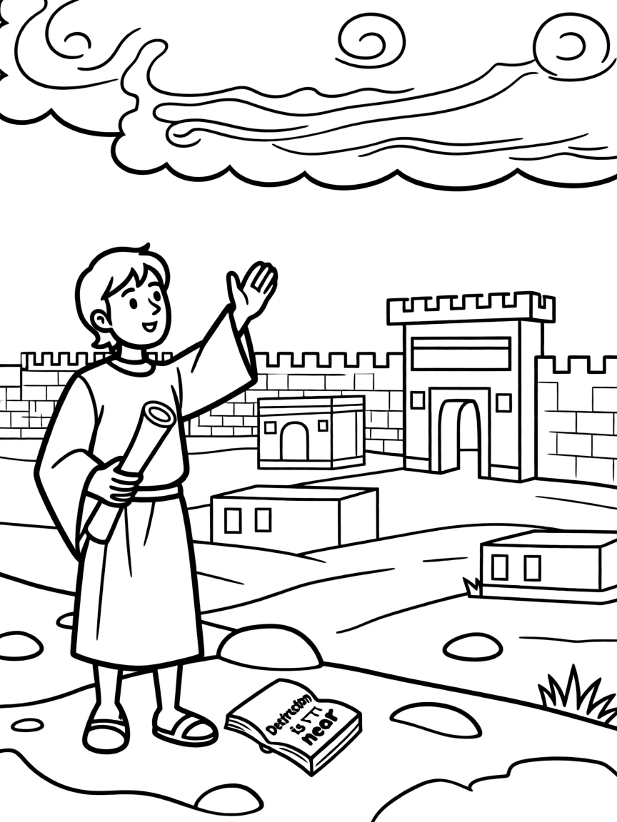 Nahum prophesying the destruction of Nineveh.