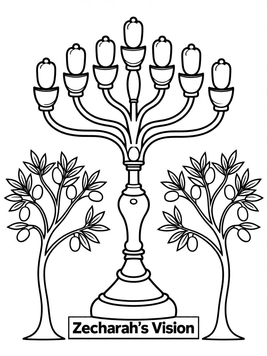 Zechariah's vision of a lampstand and two olive trees.