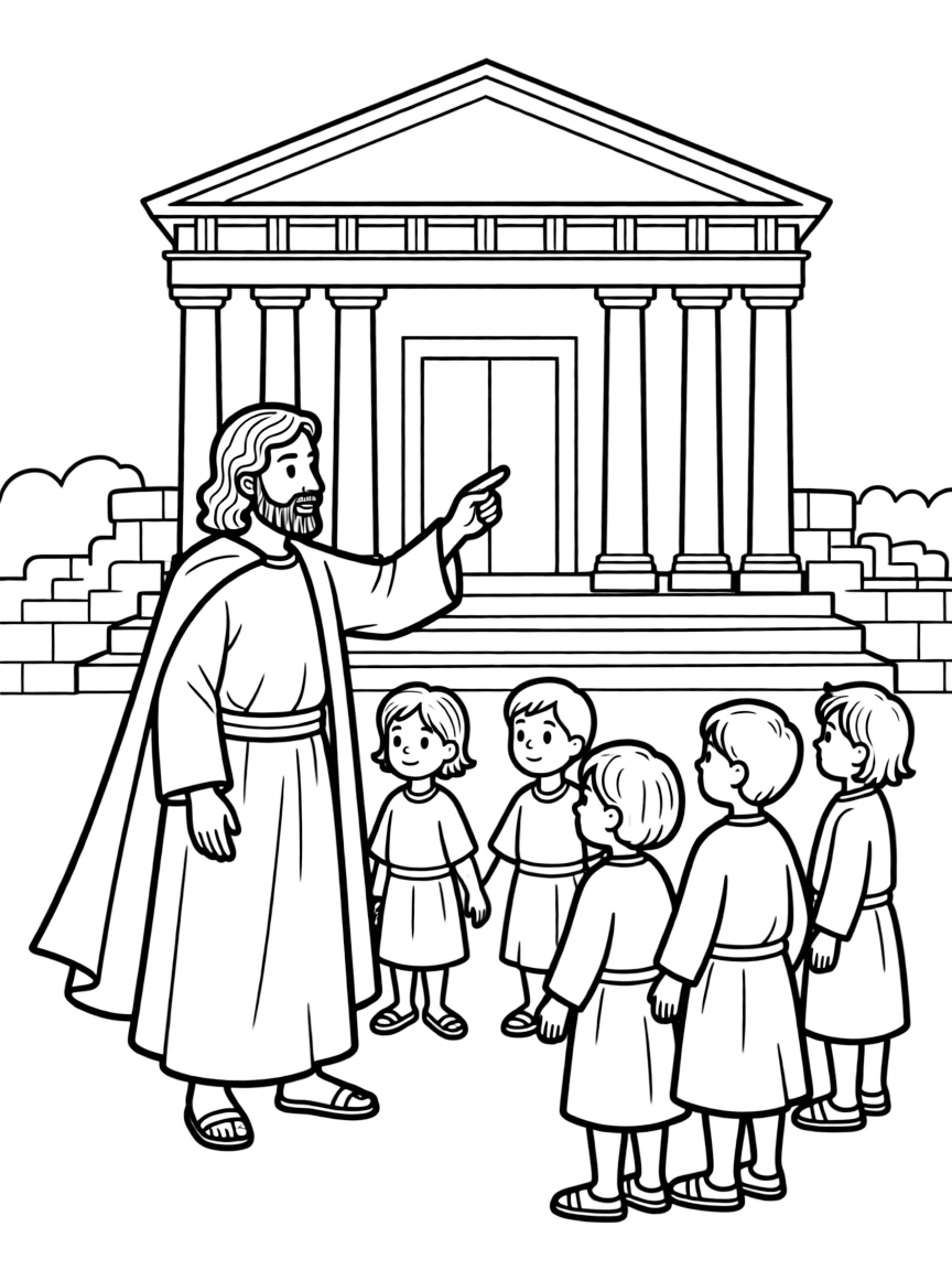 Jesus predicting the destruction of the temple.