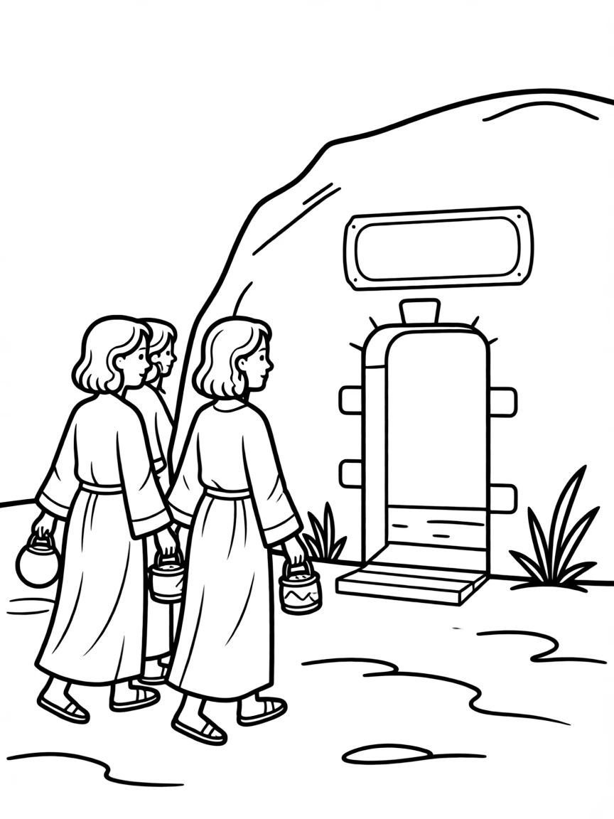 The women bringing spices to the tomb on Sunday morning.