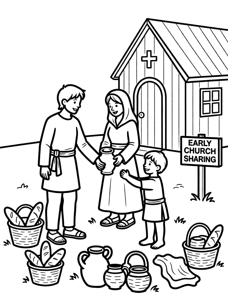The early church having all things in common, selling possessions.