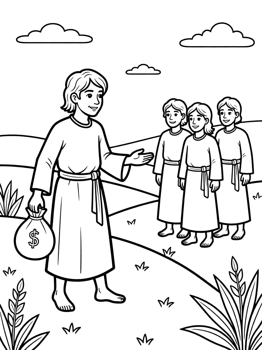 Barnabas selling a field and bringing the money to the apostles.