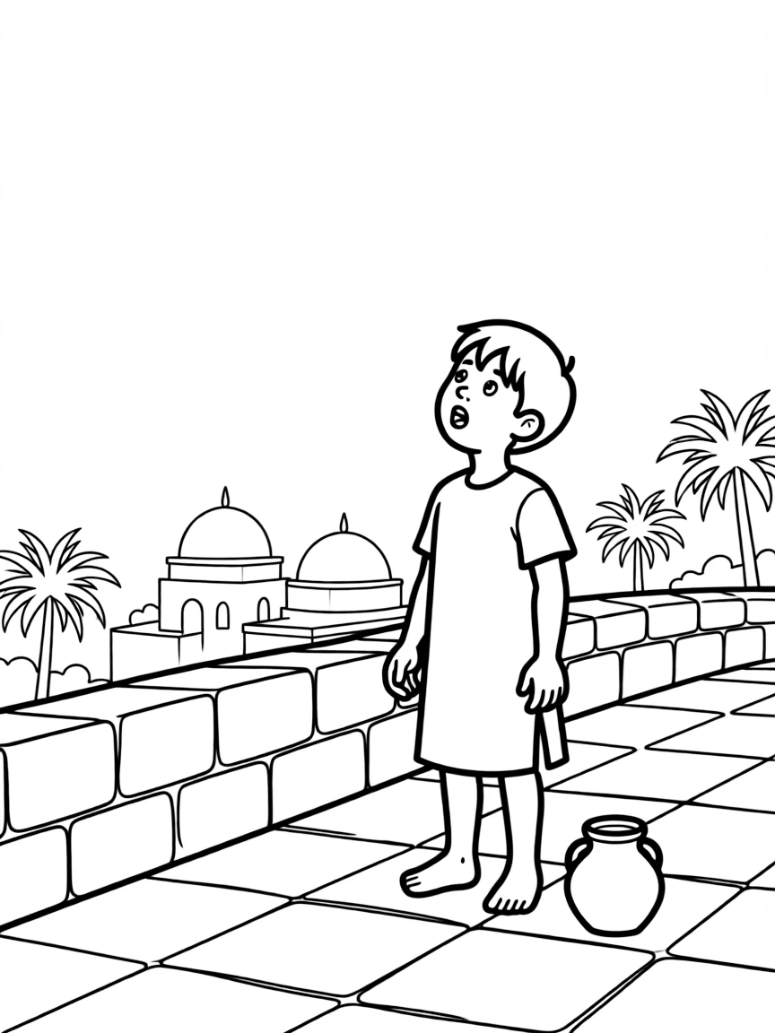 Peter having a vision on the rooftop in Joppa.
