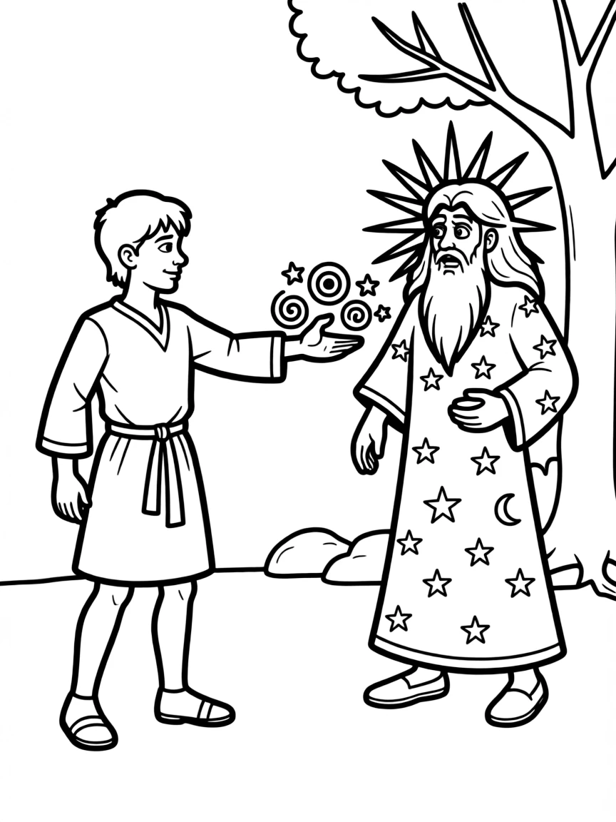 Paul striking Elymas the sorcerer with blindness.