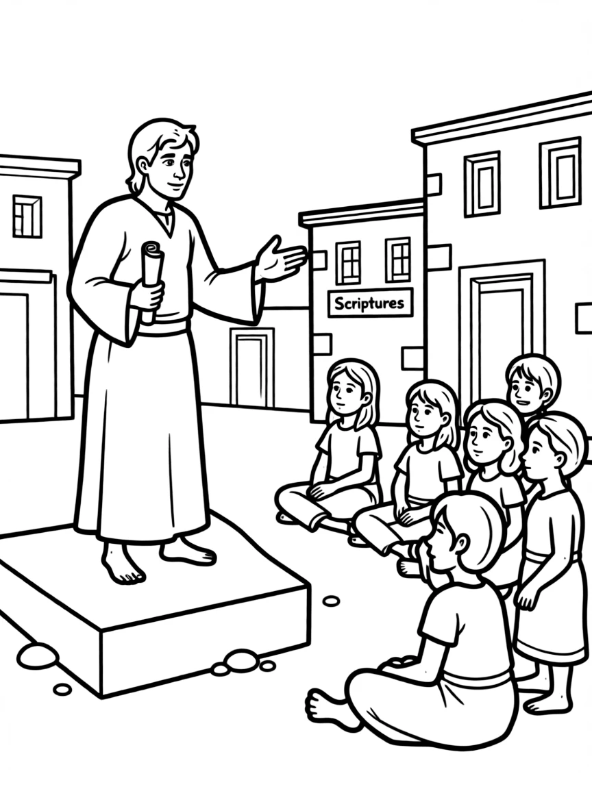 Paul preaching in Thessalonica, reasoning from the Scriptures.
