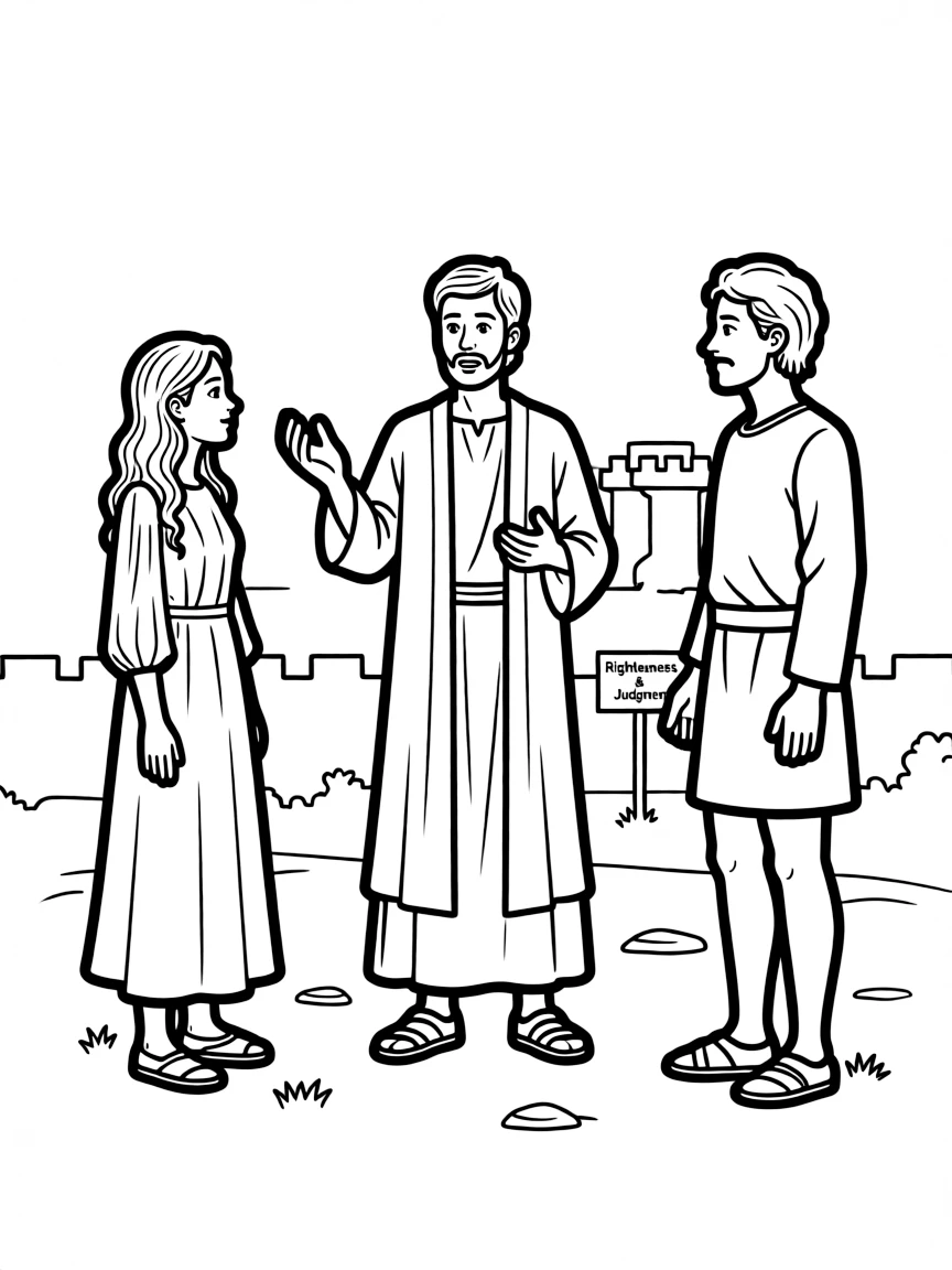 Paul preaching to Felix and Drusilla about righteousness and judgment.