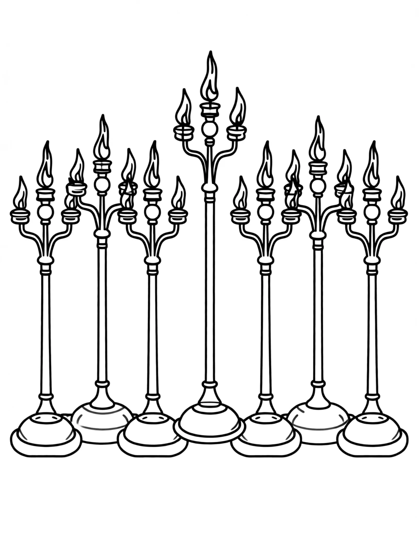 Seven golden lampstands representing the churches.