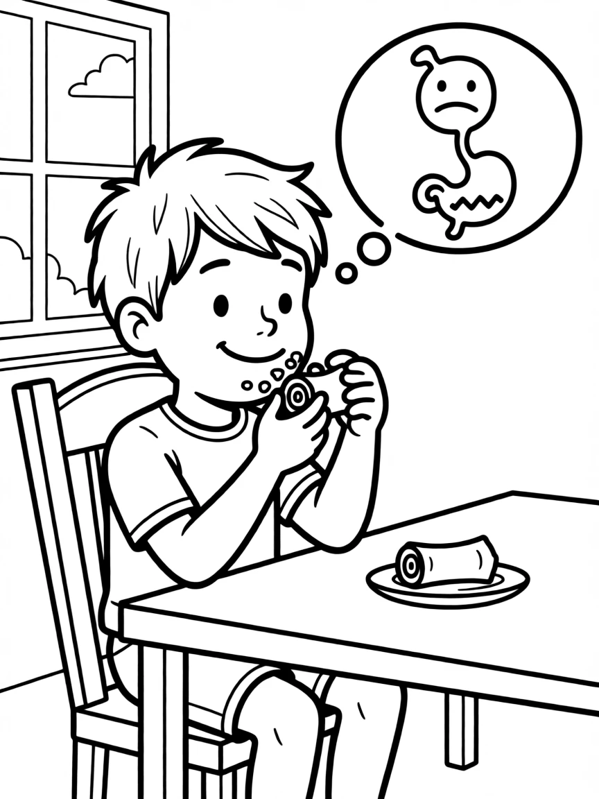John eating the little scroll, sweet in his mouth but bitter in his stomach.