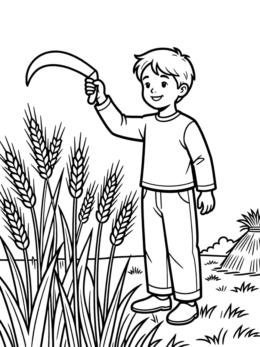 The harvest of the earth, with a sharp sickle.