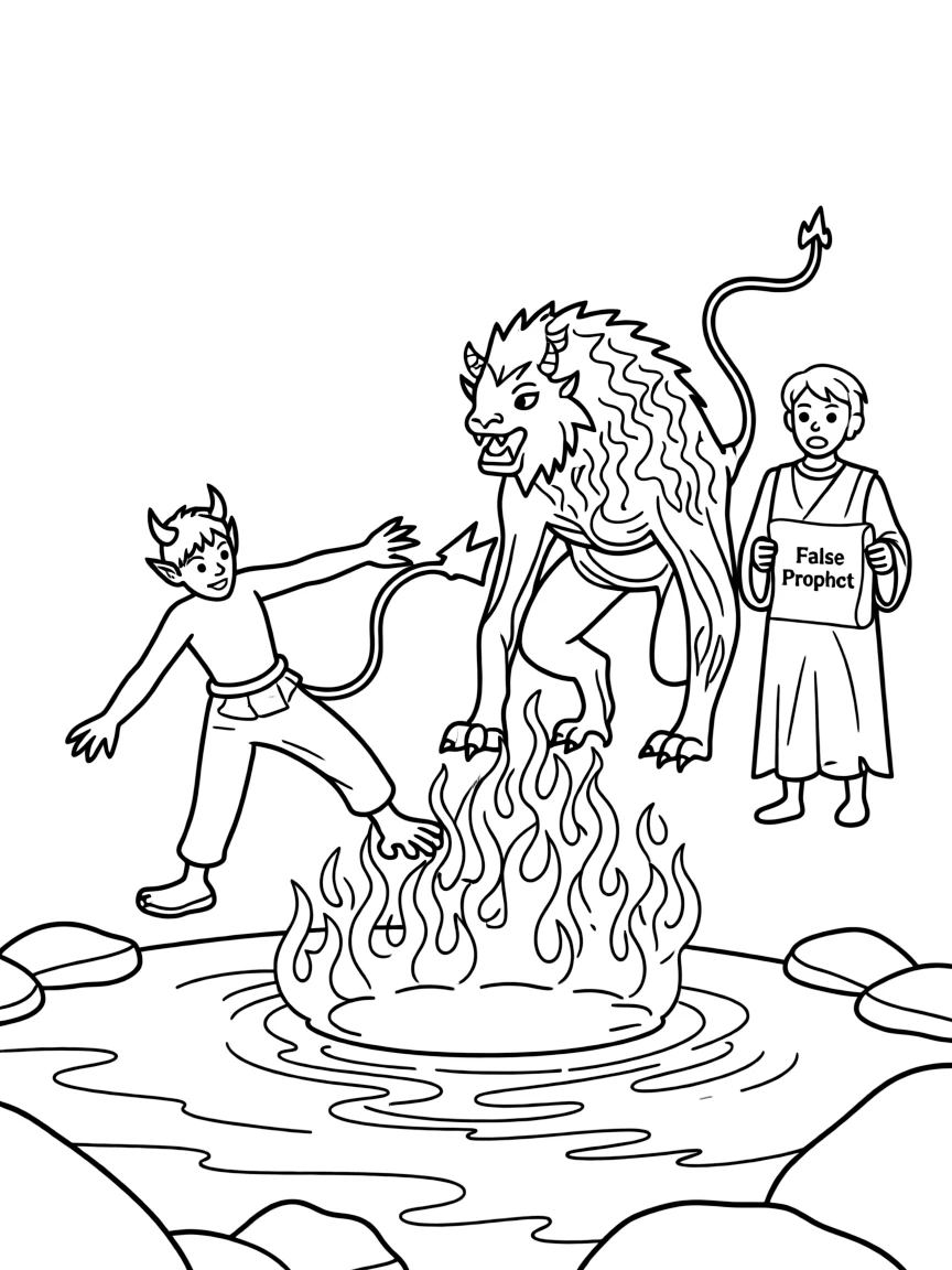 The devil thrown into the lake of fire with the beast and false prophet.
