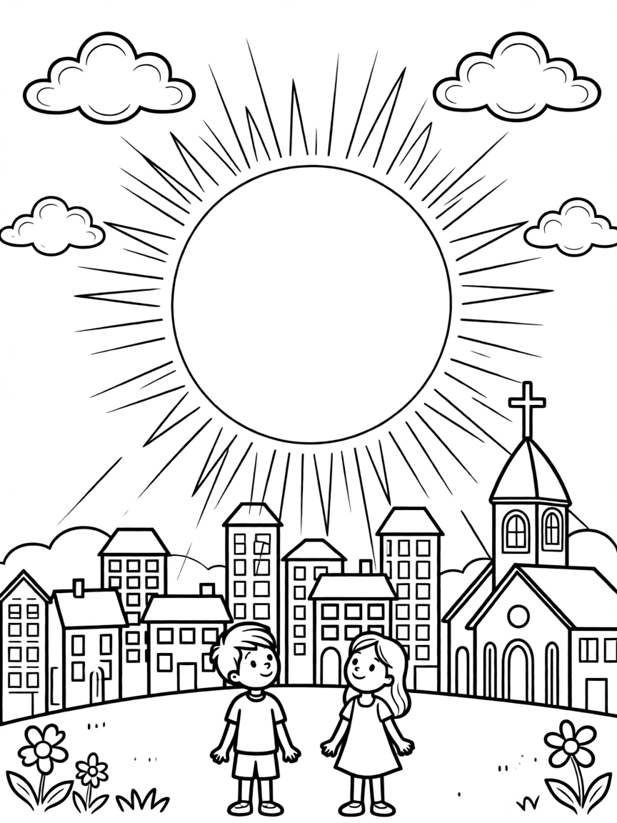 The glory of God illuminating the city, no need for sun or moon.