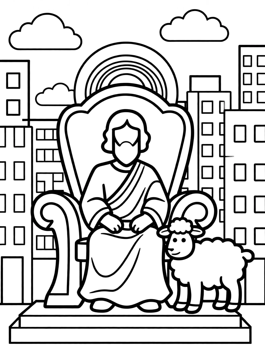 The throne of God and the Lamb in the city.