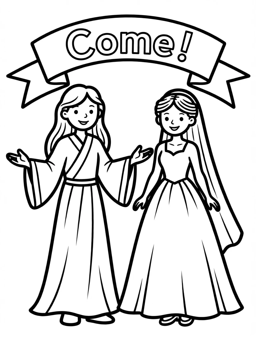 The Spirit and the Bride saying, "Come!"