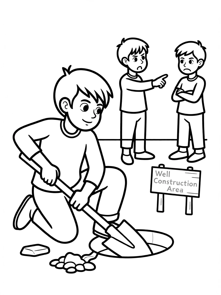 Isaac digging wells and encountering disputes.