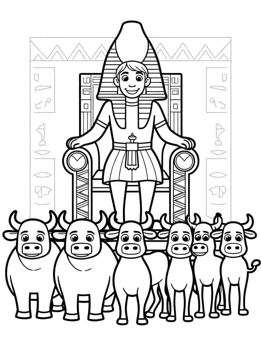 Pharaoh's dream of seven fat cows and seven skinny cows.