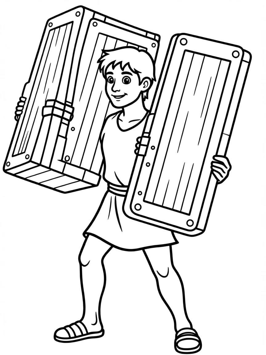 Samson carrying the city gates on his shoulders.