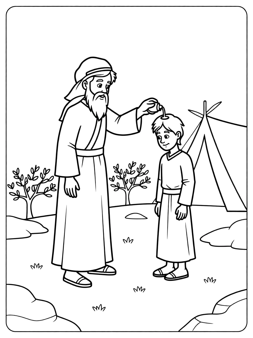Samuel anointing Saul as the first king of Israel.