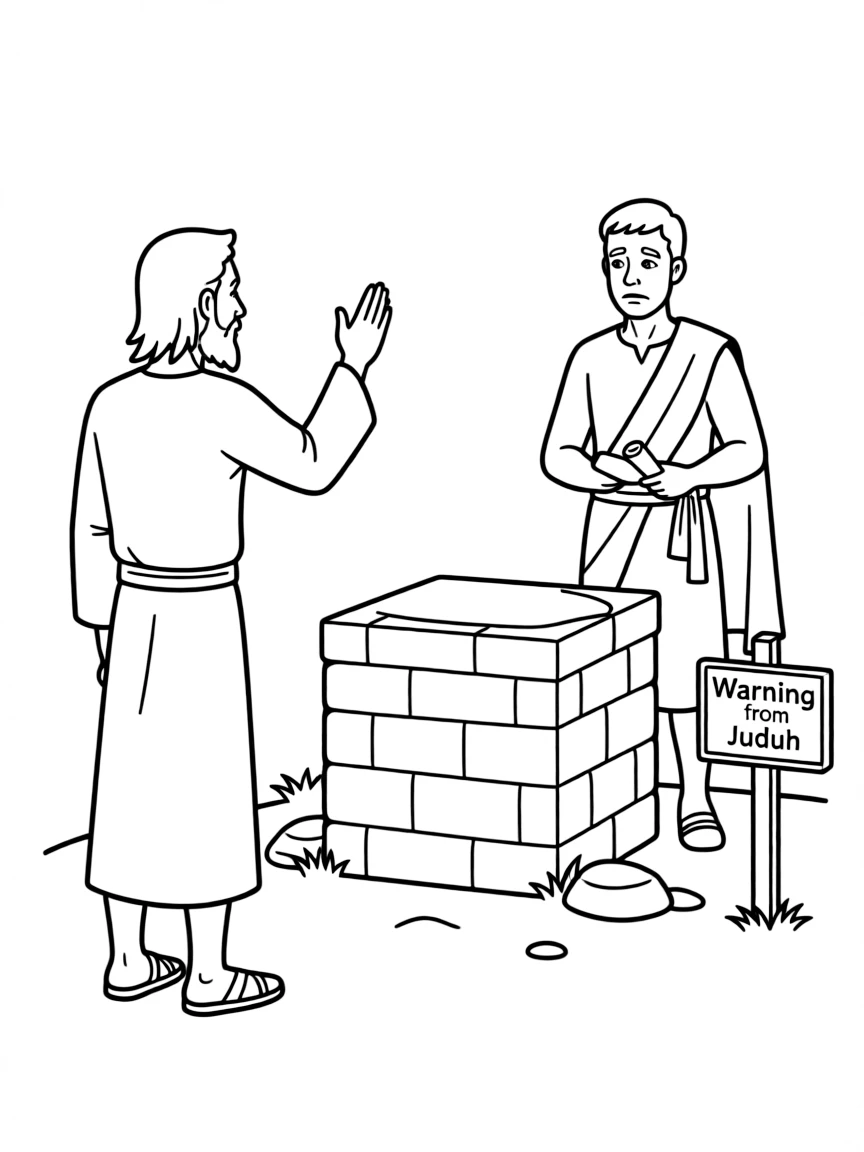 The prophet from Judah warning Jeroboam about his altar.