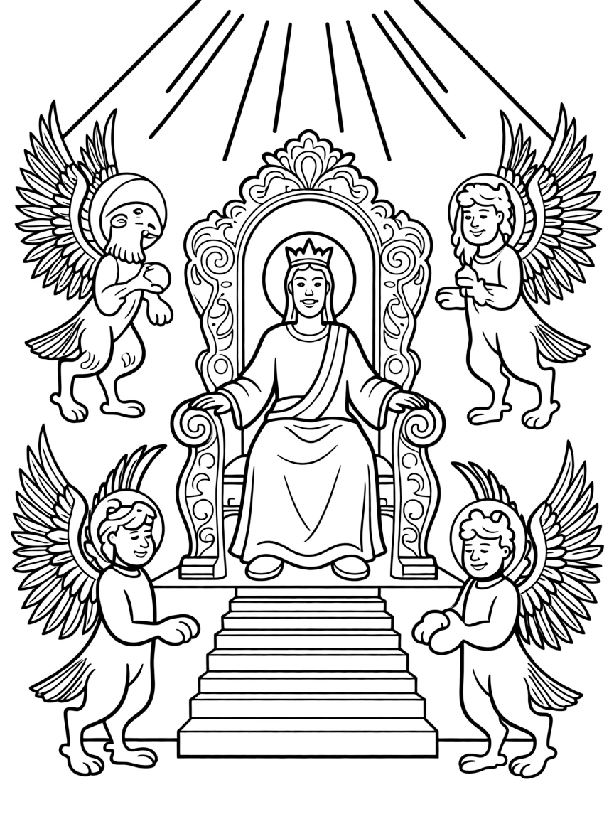 Isaiah's vision of God on a high and lifted up throne.