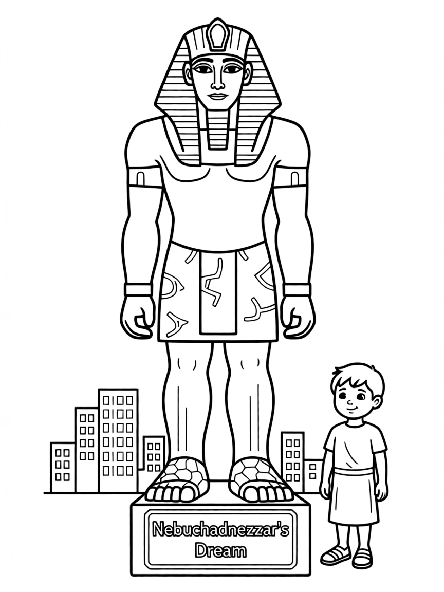 Nebuchadnezzar's dream of a giant statue with different parts.