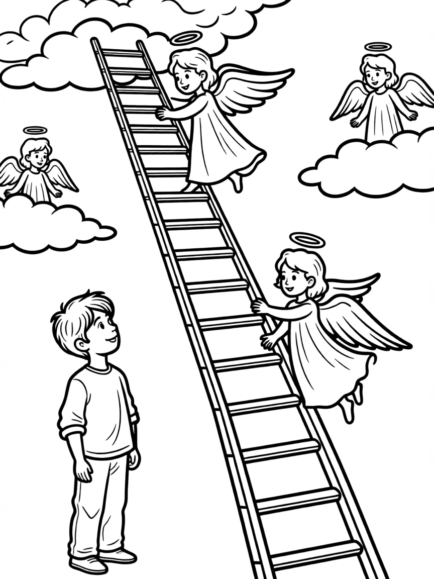 Jacob's dream of angels on a ladder to heaven.