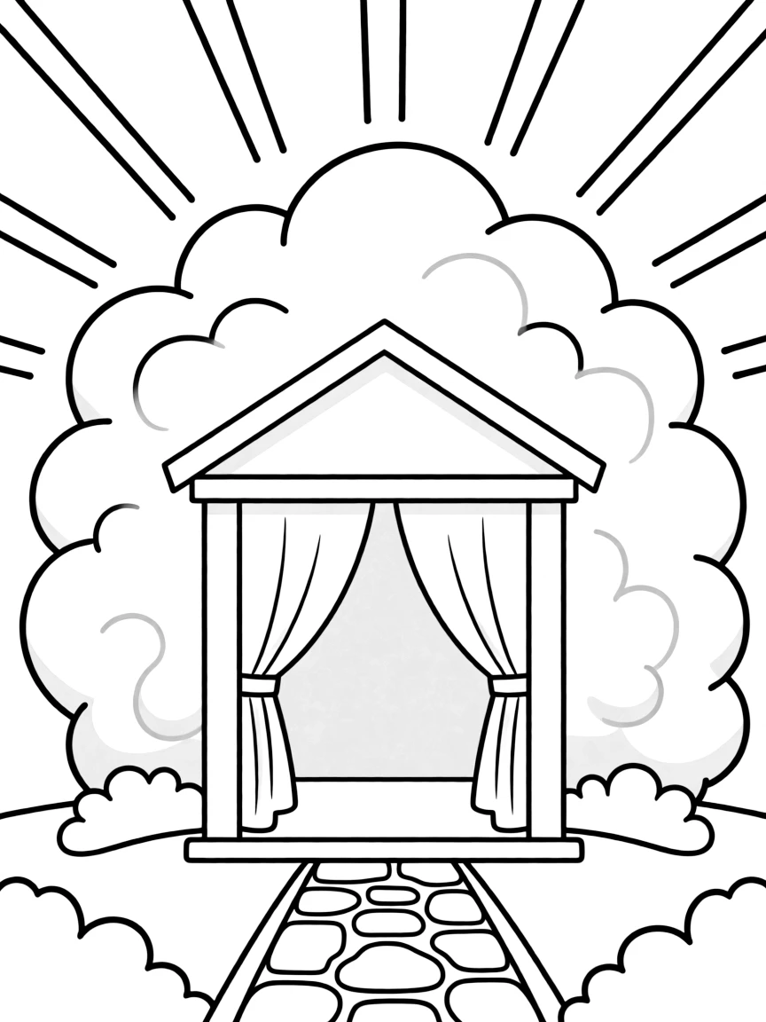 The cloud of God's glory filling the tabernacle.