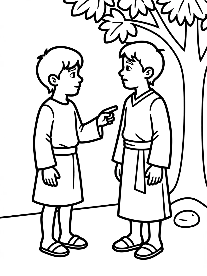 Nathan confronting David about his sin with Bathsheba.