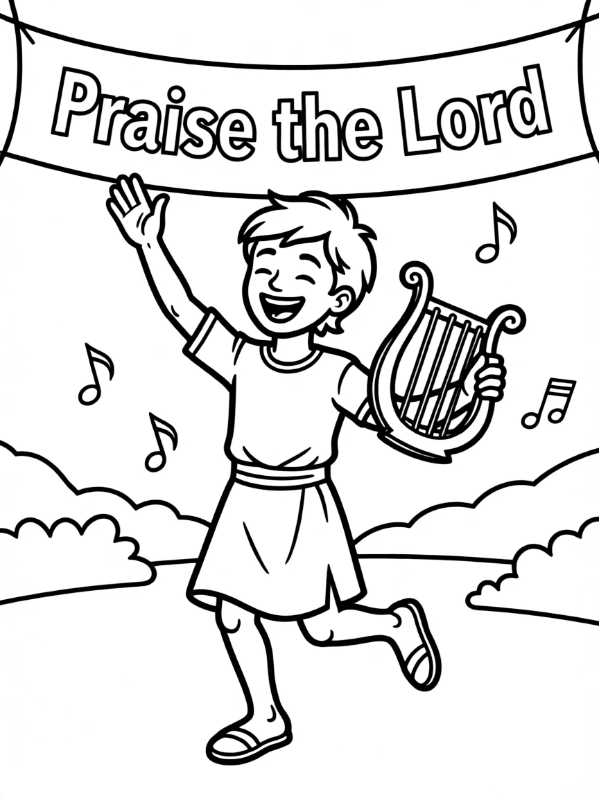 King David dancing with joy before the Lord.