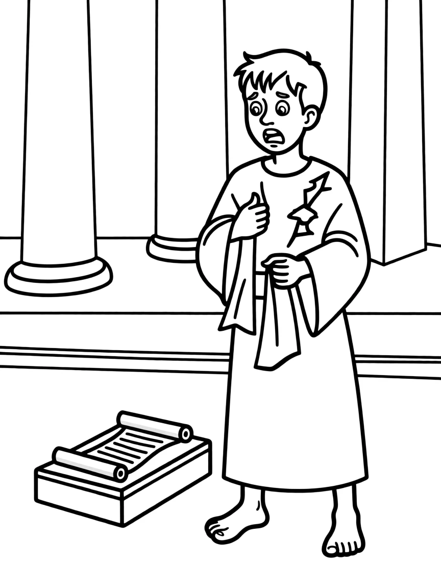 King Josiah tearing his clothes when he hears the law.