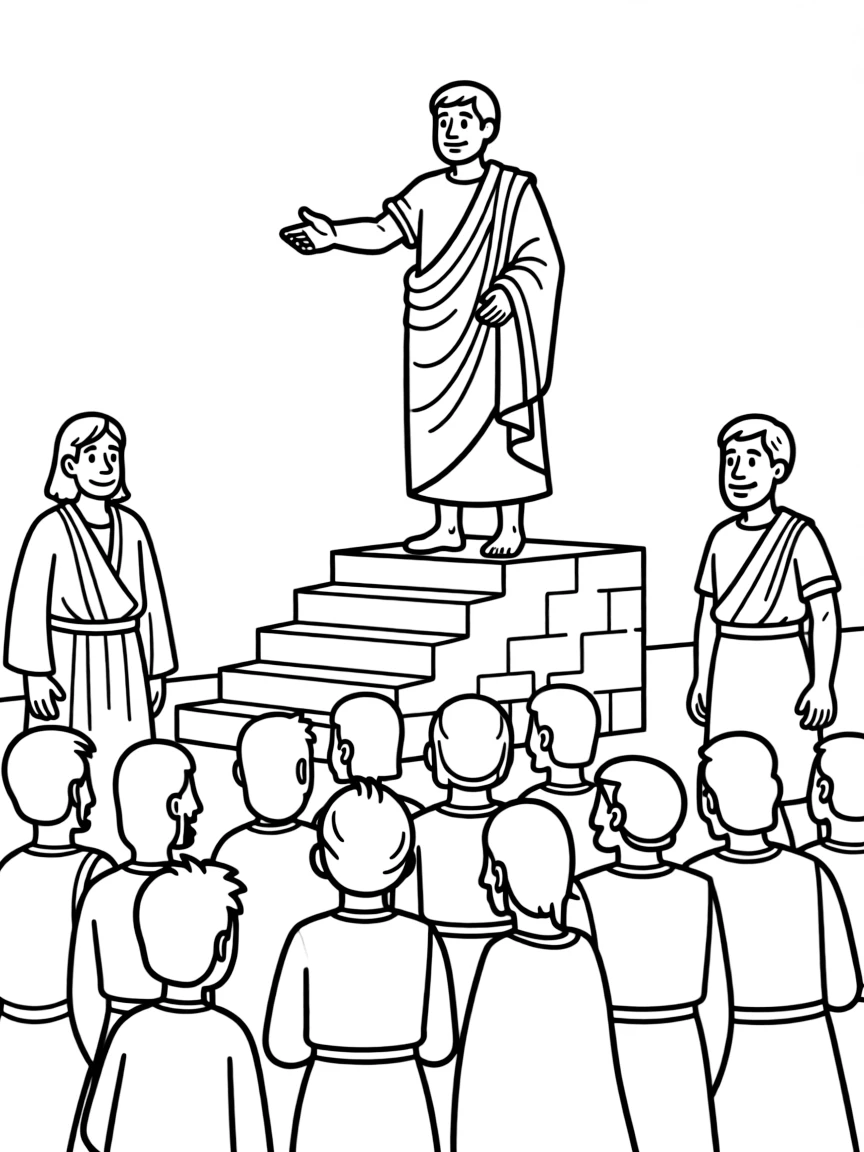Pilate offering to release Jesus or Barabbas to the crowd.
