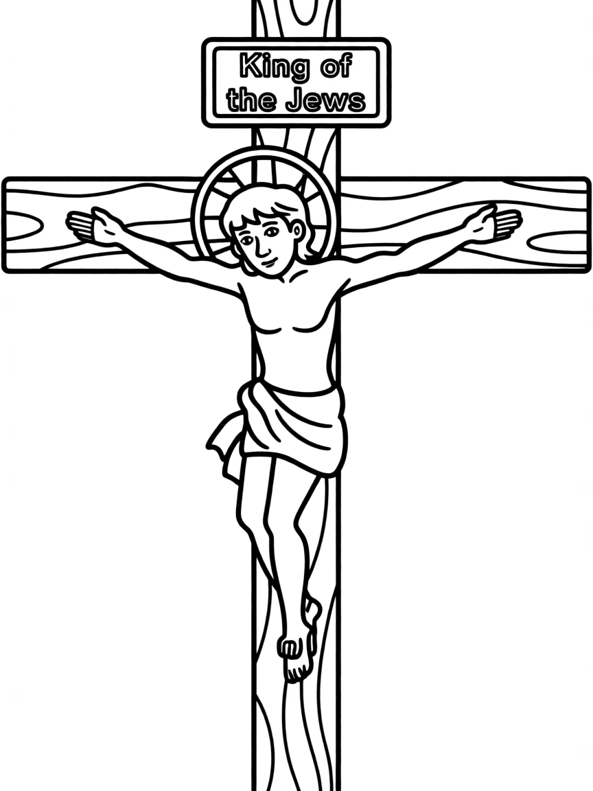 The sign above Jesus' head on the cross: "King of the Jews."
