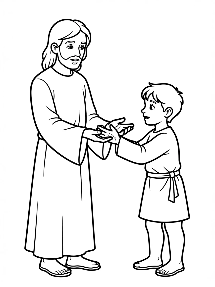Jesus appearing to Thomas, who touches his wounds.