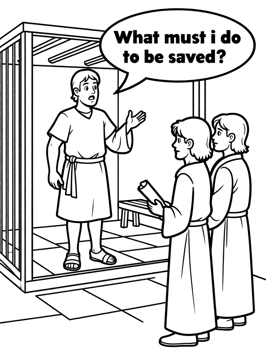 The Philippian jailer asking, "What must I do to be saved?"
