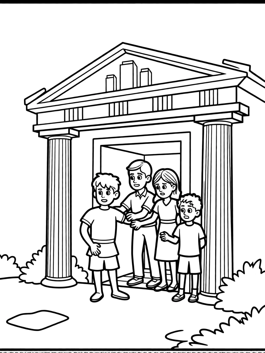 Paul being dragged out of the temple by a mob.