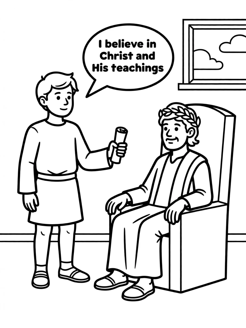 Paul before Governor Felix, explaining his faith in Christ.