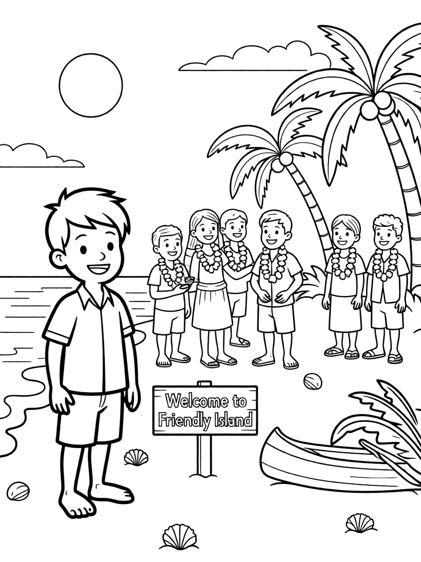 Paul shipwrecked, on an island with friendly islanders.