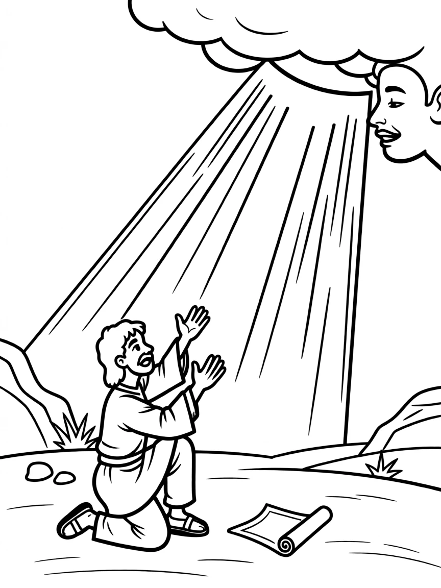 Paul's conversion, with a bright light and a voice from heaven.